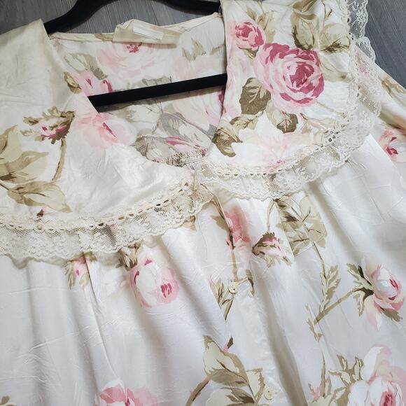 Gunne Sax Dress Large Prairie Satin Lace Collar Romantic Whimsy Cottagecore 70s - Picture 2 of 14